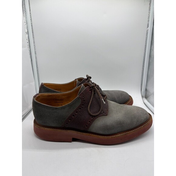 Mark McNairy \'The Saddle\' Grey Suede and Brown Grain Leather Shoes US 9 1/2 main image 9